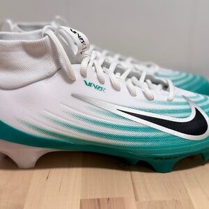 Nike Vapor White and Teal Football Cleats Size 9